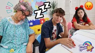 Maria Clara e JP um dia na escola com a Professora Substituta 😴