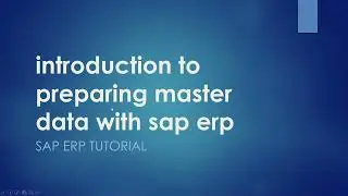 Introduction to preparing master data with SAP ERP