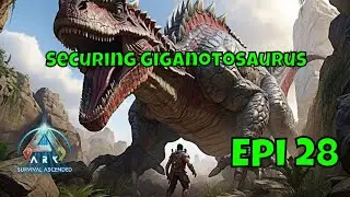 🔥 Ark Survival Ascended | Episode 28: Reinforcing the Giganotosaurus Trap with Metal Walls! 🔧🦖