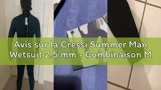 Avis sur la Cressi Summer Man Wetsuit 2.5 mm - Combinaison Monopiece de Plong&eacute;e Homme en Neoprene Ul