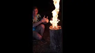 How to make a Rocket Campfire from Hollow Log