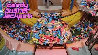 Джекпот Candy Pusher!! Победитель! Победитель! Аркадный автомат BIG SWEET LAND - Timezone, Австралия