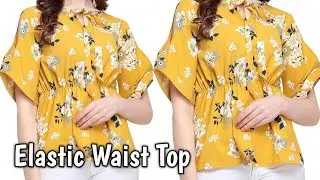 DIY elastic Waist Top cutting and stitching very easy step by step
