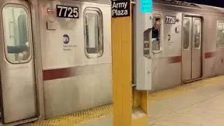 R142A 7721-#7725/#7726-7730 (4) [continuous set] + R142s #6541 & #6521 (5) at Grand Army Plaza