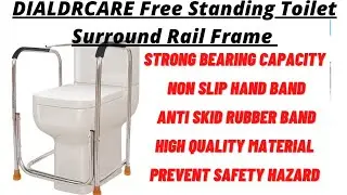 DIALDRCARE Stainless Steel Free Standing Toilet Surround Rail Frame for Handicapped Elderly Patients