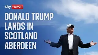 Donald Trump lands in Scotland Aberdeen
