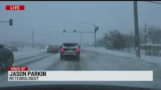 Snow causing slick, dangerous road conditions in the metro