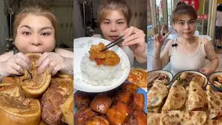 Mukbang #: Eat pig brain belly pork, Fried skewers #noodles #pork #delicious #cook