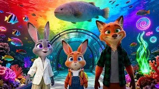 🐠✨ First Time at the Aquarium! Judy, Nick & Baby Fiin&rsquo;s Happy Zootopia Day