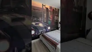My son's wall transformation 😍 #guysroom #wallpaper #wallmurals #howtoinstallwallpaper