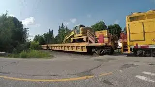 Herzog train engines !!!! in Parry Sound Ontario #railfanning #railways #gopro  #railroadcrossing