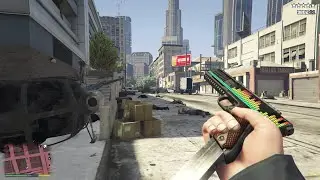 GTA 5 PC - Police Station Assault + Epic five star escape ''Mike psychopath/first person perspective