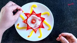 Bell Pepper Garnish-Bell Pepper Flower Carving-Vegetable Carving @foodife66