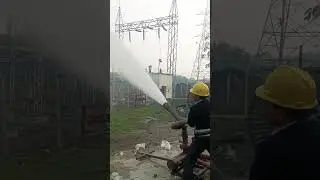 Cleaning of switchyard #switchyard #cleaning #transformers #substation #electrical