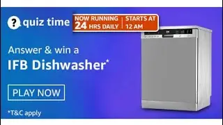 Amazon Quiz Answers Today | Win IFB Dishwasher | 24 April 2021 | FunZone | Daily QuizTime