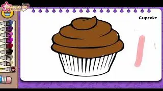 coloring video | cup cake | kids video | no music | sazuka tv