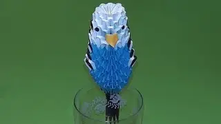 How to make a paper budgie (budgerigar, bird). 3D origami tutorial