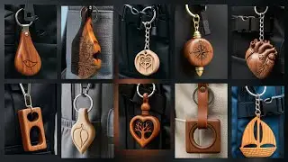 Wooden minimalist key chain design idea 