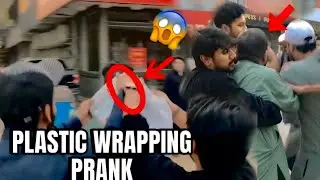 Plastic Wrapping Prank In Public 🤣 Gone Extremely Wrong 😱
