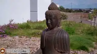 Stone Garden Buddha Statue in Earth Touching Mudra