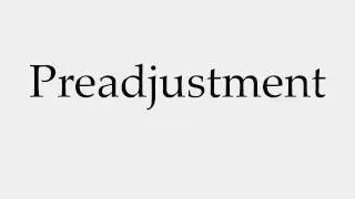 How to Pronounce Preadjustment