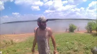 Keystone Lake catfishing on a hot day