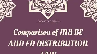 Comparison of MB BE AND FD DISTRIBUTION LAW