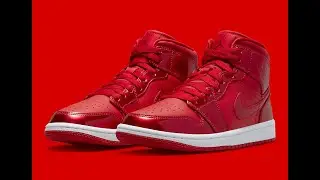 Air Jordan 1 Mid University Red Sneakers Detailed Look