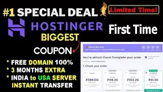 Hostinger Coupon Code 2025 | Business web Hosting with 100% Free Domain 1 year