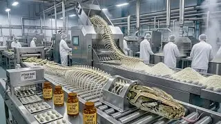 Inside a Snake Skeleton Medicine Factory: From Raw Skeletons to Herbal Capsules (Full process )