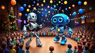 Six Dancing Robots Know Big and Small | Learning Size Concepts Song | Nursery Rhymes and Baby Songs