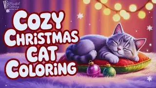 Coloring a Cozy Kitten in an Elf Hat | Cozy Girl Christmas 🎁🎅 #coloring #christmas #satisfying #art