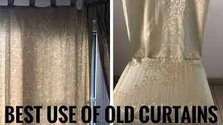 Old Curtains Reuse, Old Curtains Ideas, Old Curtains Recycling, Old Curtain Makeover, Old Curtains