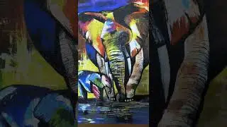 Abstract Elephant Painting 🐘 #art #painting #abstractart #abstractart #elephant #elephants #canvas