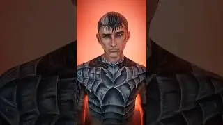 Turning into Guts from Beserk using ONLY paint 🎨🖌️ #makeuptransformation #guts #beserk #anime