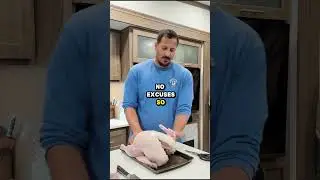 The Final Step to Spatchcocking a Turkey... CRACK! 🦃💥 #thanksgivingprep  #turkeytime  #rvlife