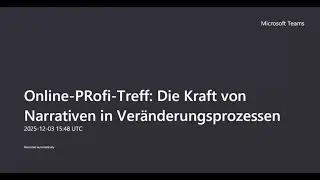 Online PRofi Treff: Die Kraft von Narrativen in Veränderungsprozessen