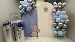 طريقه عمل ديكور بالون بالباك دروب بطريقه سهله لسبوع بيبي ولد