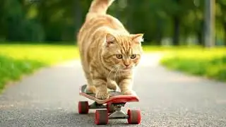 #CatSkateboarding #SkaterCat #CuteAnimals #CatLovers #AnimalVideos #PetVideos #skateboarding