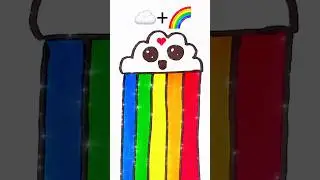 Draw Cloud and Rainbow easy drawing tutorial for kids #kids #easydrawing #kidsart #rainbow