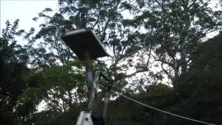 LED lights.  Off grid art studio.