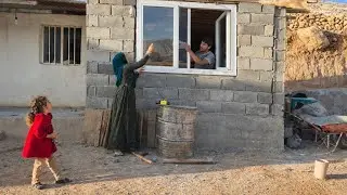 Installing windows in the house with the help of the legendary Ms.  Host Yousef
