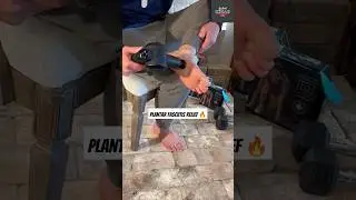Massage gun pro tips! Does it really work for plantar fasciitis 👀🤯#pain #athlete #footpainrelief