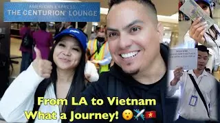 Our Travel Day to Vietnam! ✈️ AMEX Lounge, Flight Experience & Fast Track Arrival 🇻🇳