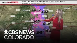 Heavy snow and rain hit Colorado and Denver