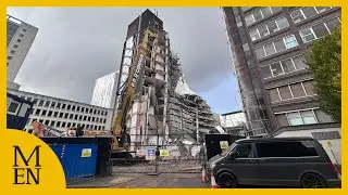 Part of Manchester city centre building appears to collapse