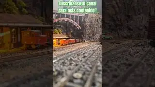 Una mini maqueta dentro de una gran maqueta. Trenes h0 y H0e circulando por la maqueta