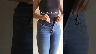 Fix your Jean's Tight Waist Button #shorts #hacks #diy #diyhacks #jeanshacks #stylingtips #styletips