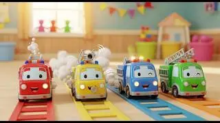 Four Little Toy Fire Engines Whoosh Whoosh Whoosh | Nursery Rhymes for Kids & Baby Song