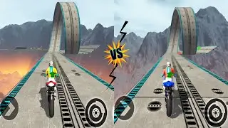 Impossible Moto Bike Tracks 3D - Red vs Blue Bikes Driving Stunts Simulator Android Gameplay